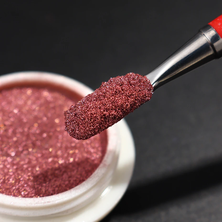 6 Colors Gold Pink Metallic Powder for Nail Mirror Effect Champagne Gold Sequins for Nails Autumn Winter Chrome Nail Art Supplie