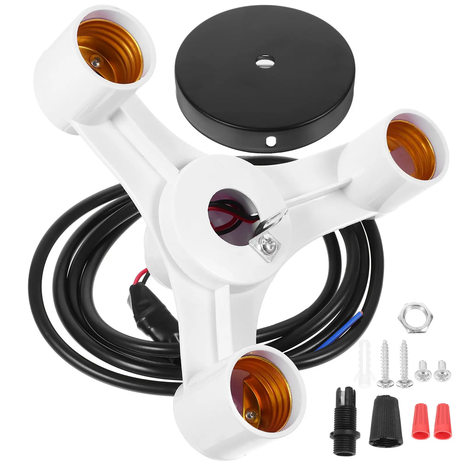 

1 шт. патрон E27 на три лампы, белый, в современном стиле, для подвесных светильников DIY, для кухни, спальни, гостиной