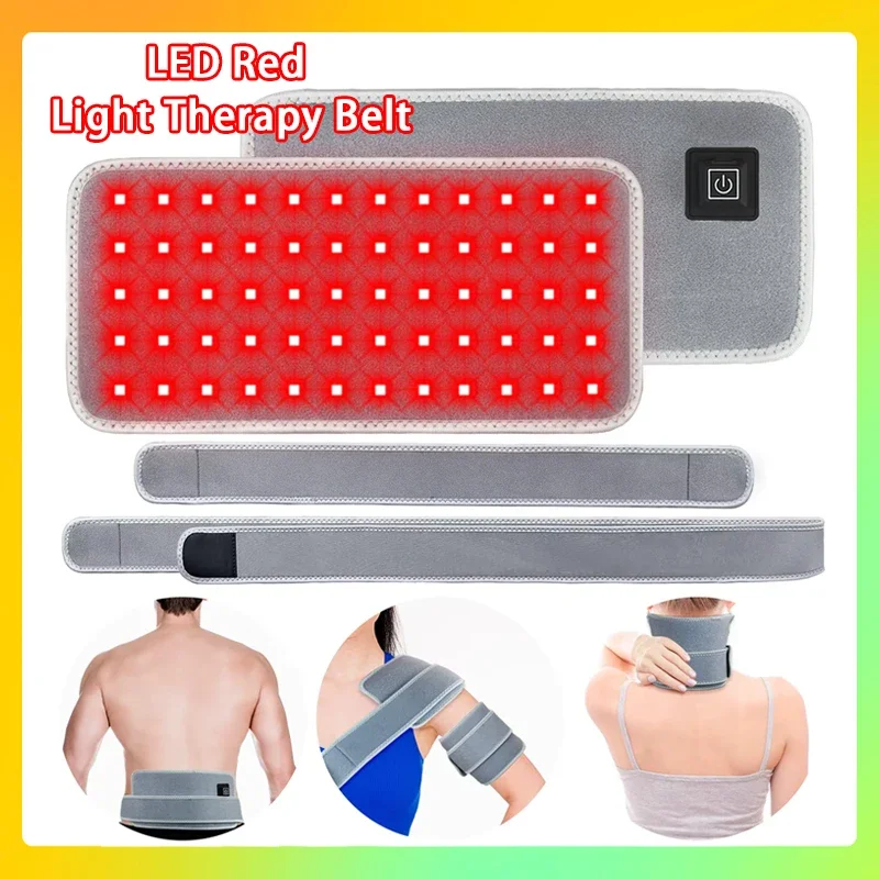 

LED Red Light Therapy Belt for Pain Relief 660nm 850nm Infrared Red Light Pad for Waist Back Abdomen Knees Wrists Joints Muscle