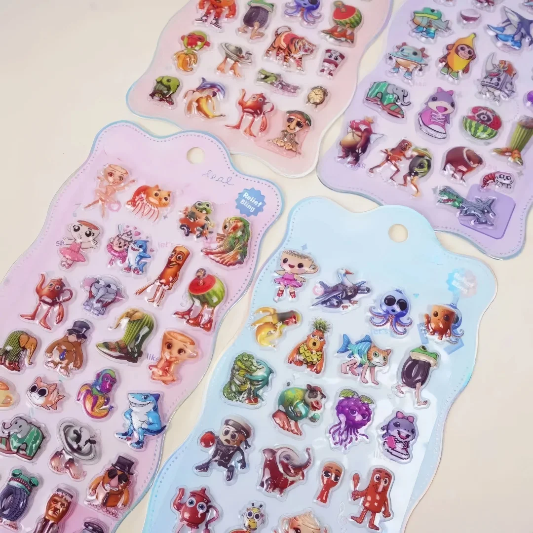 

Новые 3D-наклейки с рельефным рисунком «Шань-хай-цзинь» для блокнотов, милый мультяшный стиль, креативный и популярный дизайн, для декора