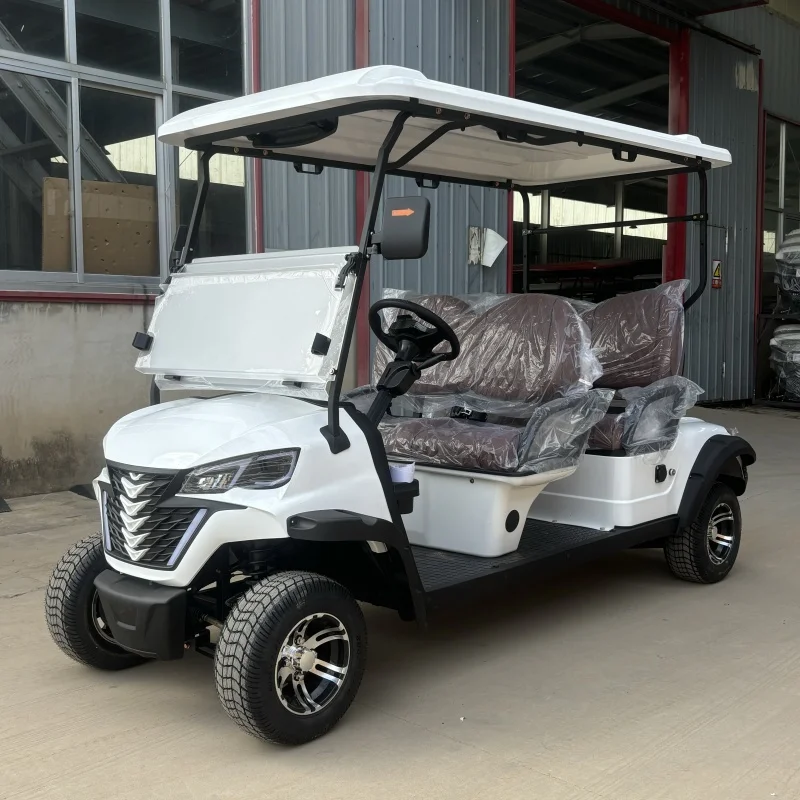 4 مقاعد على الطرق الوعرة الصيد عربة جولف كهربائية 4000 واط الأبيض نادي السيارات الكبار جولف سكوتر رخيصة عربة جولف كهربائية #2