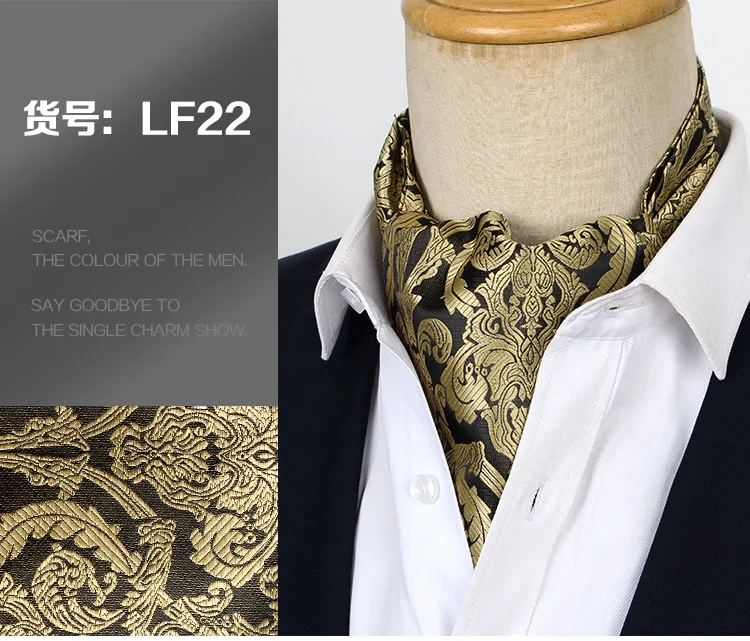 Jacquard Blumen Paisley Cashew Krawatte Hochzeit formale Krawatte Ascot Scrunch selbst britischen Gentleman Polyester Krawatte für Männer Luxus – Detail 23