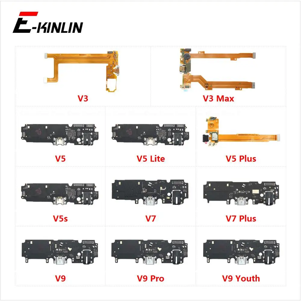 USB Charging Charger Dock Port Board With Microphone Mic Flex Cable For Vivo V3 Max V5 Lite V5s V7 Plus V9 Pro Youth