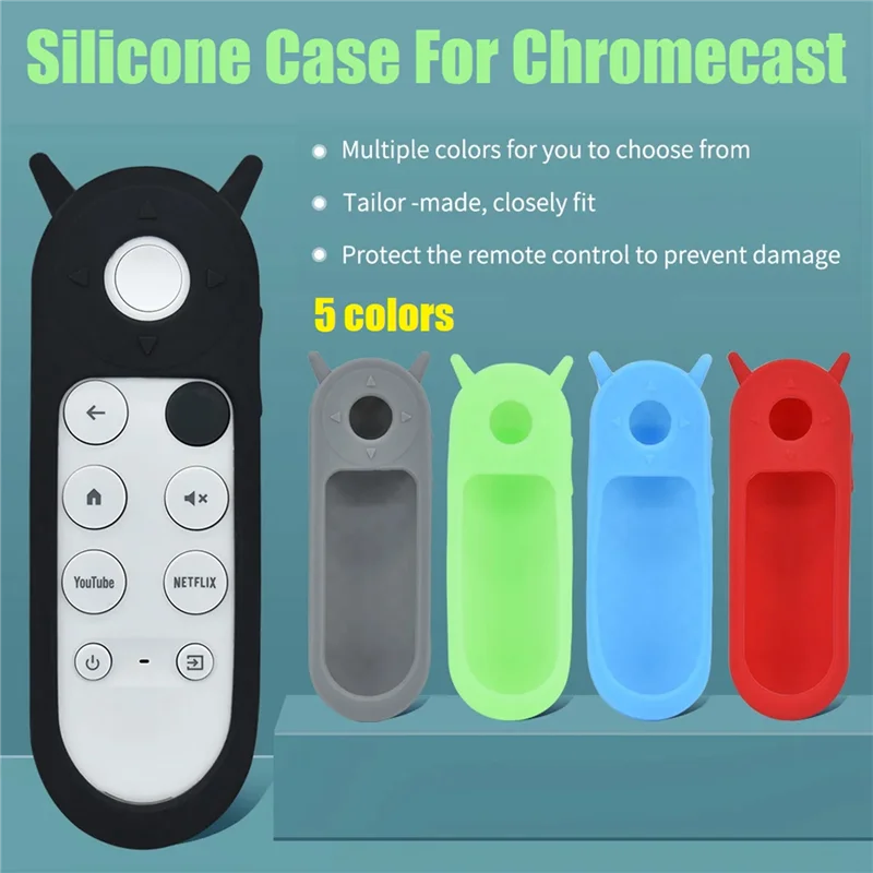 A08E-Silicone Cover For Google Chromecast 2020 Remote Control Antislip Antifall Remote Control Case view 2