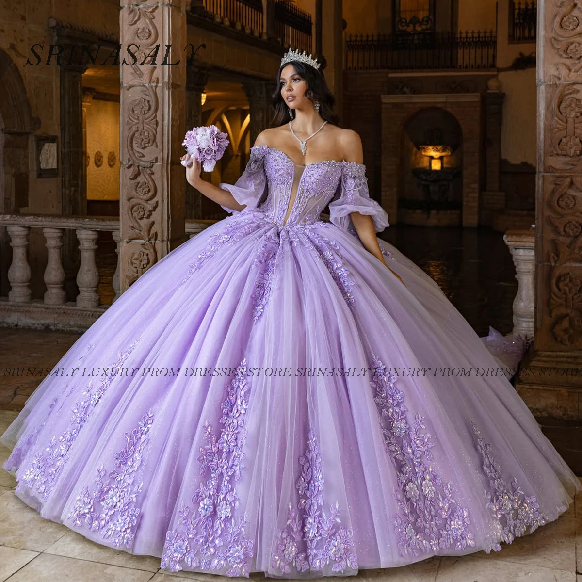 

Customized Luxury 3D Flowers Quinceanera Dress Ball Gown Lace Applique Beading Bows Mexican Sweet 16 Formal Vestidos De 15 Años