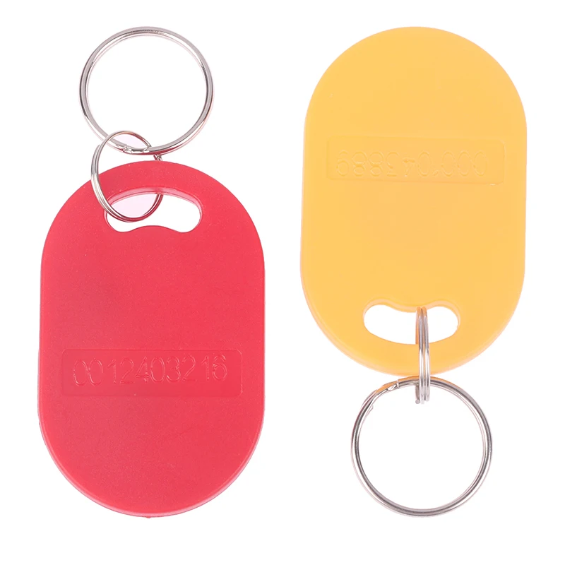 Dual Chip Frequency RFID Composite Key Tags, IC mutável e ID Keyfob, 125KHZ, T5577, 13.56MHZ, regravável