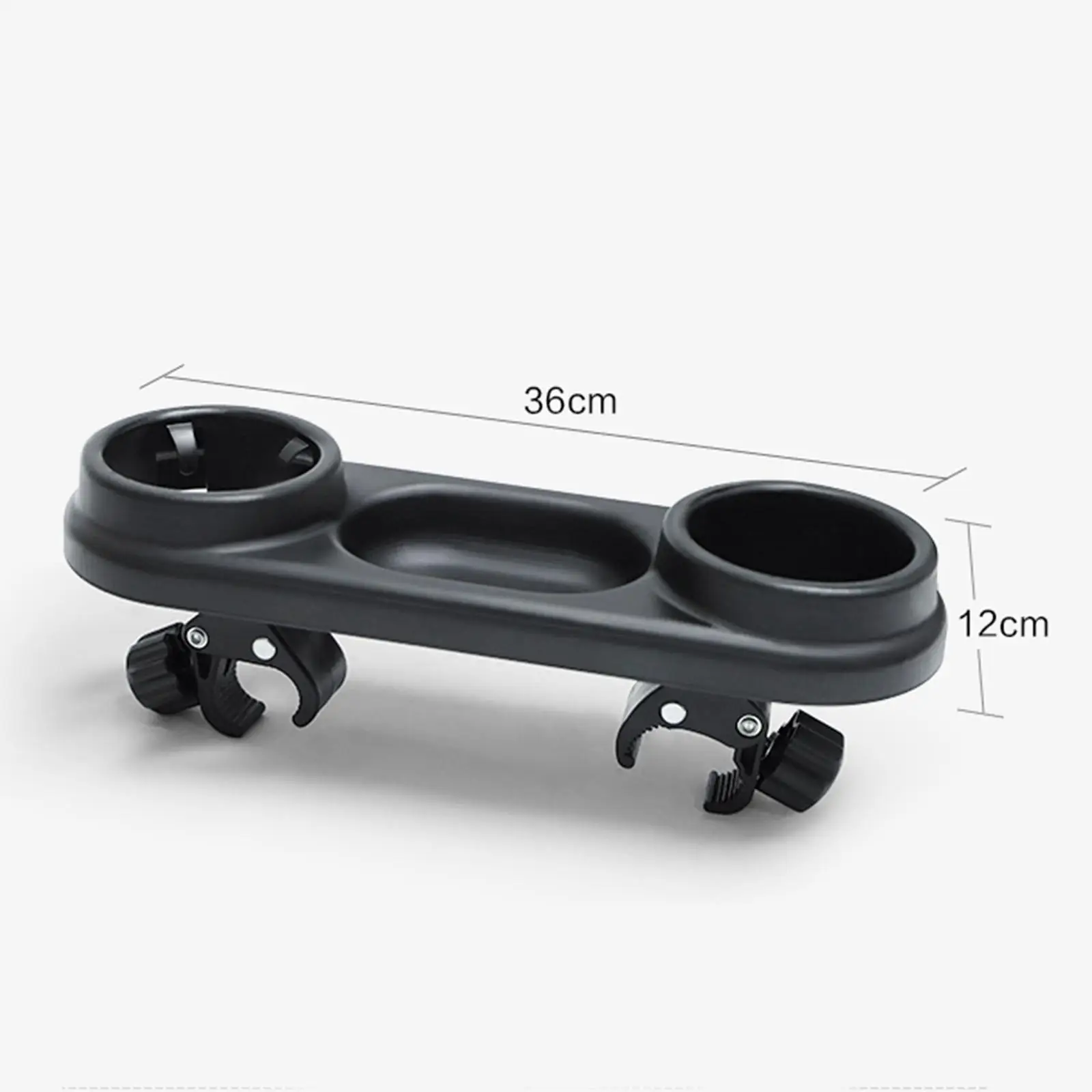 Universal Baby Stroller Snack Tray and cup Holder, Removable Install Stable Fixation Grip with Adjustable Clip Black view 4
