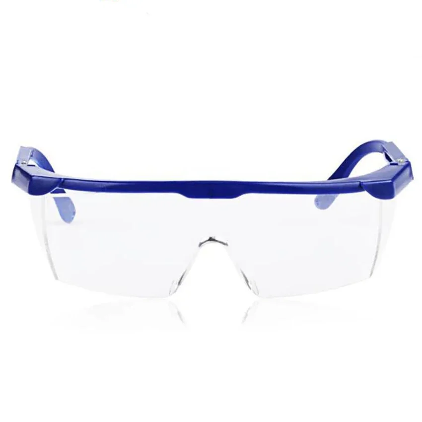 Blue Frame Protective Glasses with Telescopic Legs, Safety Glasses, Anti-Fog Windproof Protective Eyewear for Outdoor Sports