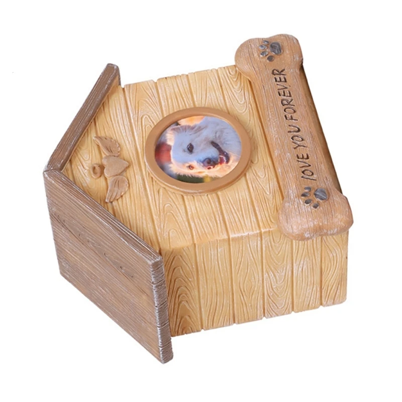 Cats Ashes Box Pet Funeral Cremation Box with Memory Words Resin Cats Urns Box Keepsakes Cinerary Casket Funeral Cremation 6XDE