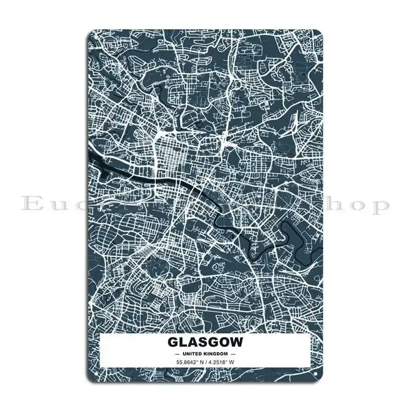 Glasgow Metal Plaque Club Wall Cave Wall Decor Iron Wall Cave Tin Sign Poster