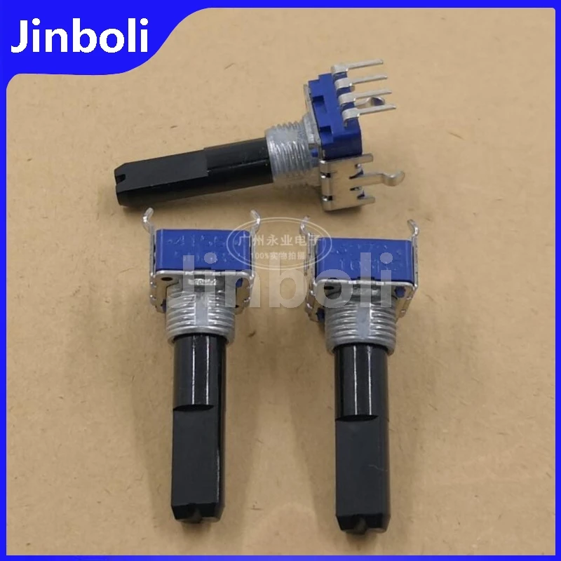 2PCS RK11 Type 4Pins Single Vertical Rotary Potentiometer B10K B50K Audio Volume Adjustment Potentiometer Half Shaft Length 26MM