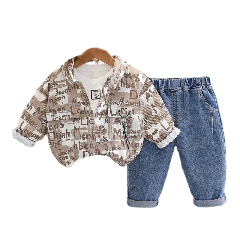 

New Spring Autumn Baby Boys Clothes Suit Children Jacket T-Shirt Pants 3Pcs/Sets Toddler Casual Sports Costume Kids Tracksuits