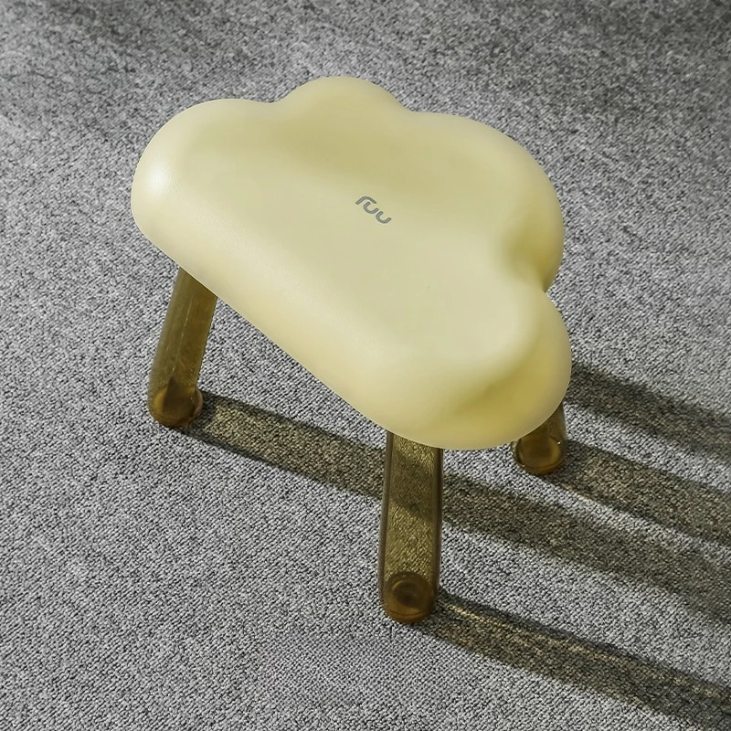 Light luxury household stool bathroom transparent living room plastic shoe changing stool non-slip