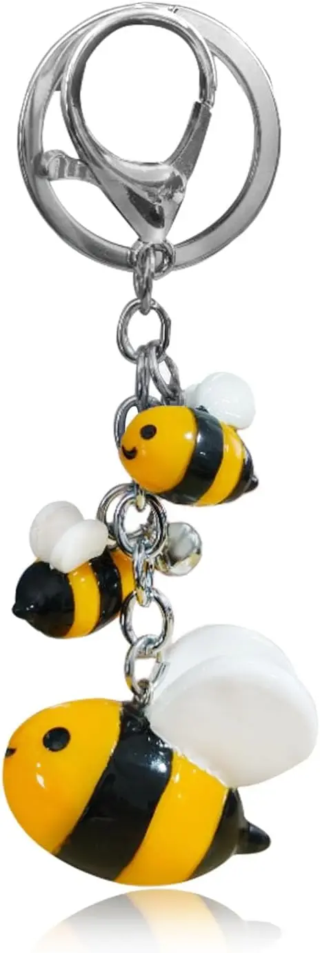 Bee Keychain Cute Keychains for Women Bee Charms Purse Charm Backpack Key Chain Bag Hanging Decoration Car Key Chain Teacher Gifts