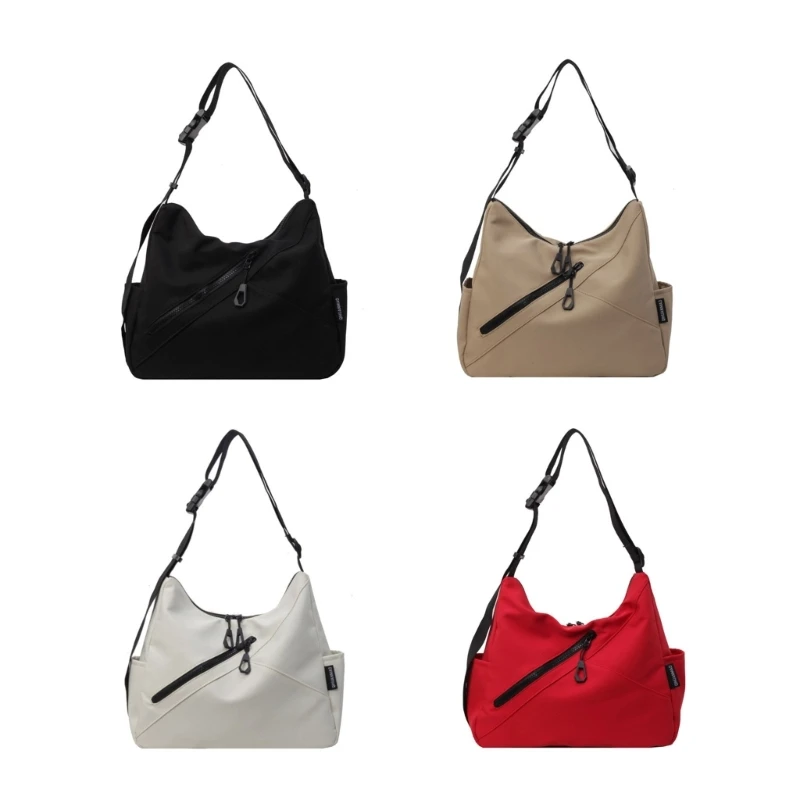 

Women Men Casual Solid Color Sports Shoulder Bag Adjustable Strap Student Large Capacity Crossbody Bag for Travel School