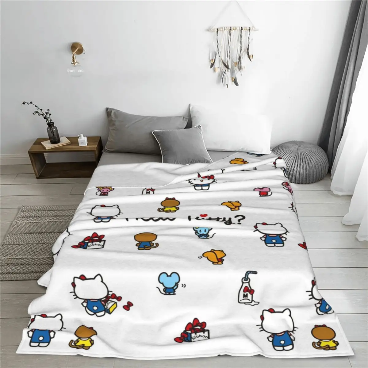 Official Hello Kitty And Friends Joy Blanket Fuzzy Funny Soft Throw Blanket for Home Decoration