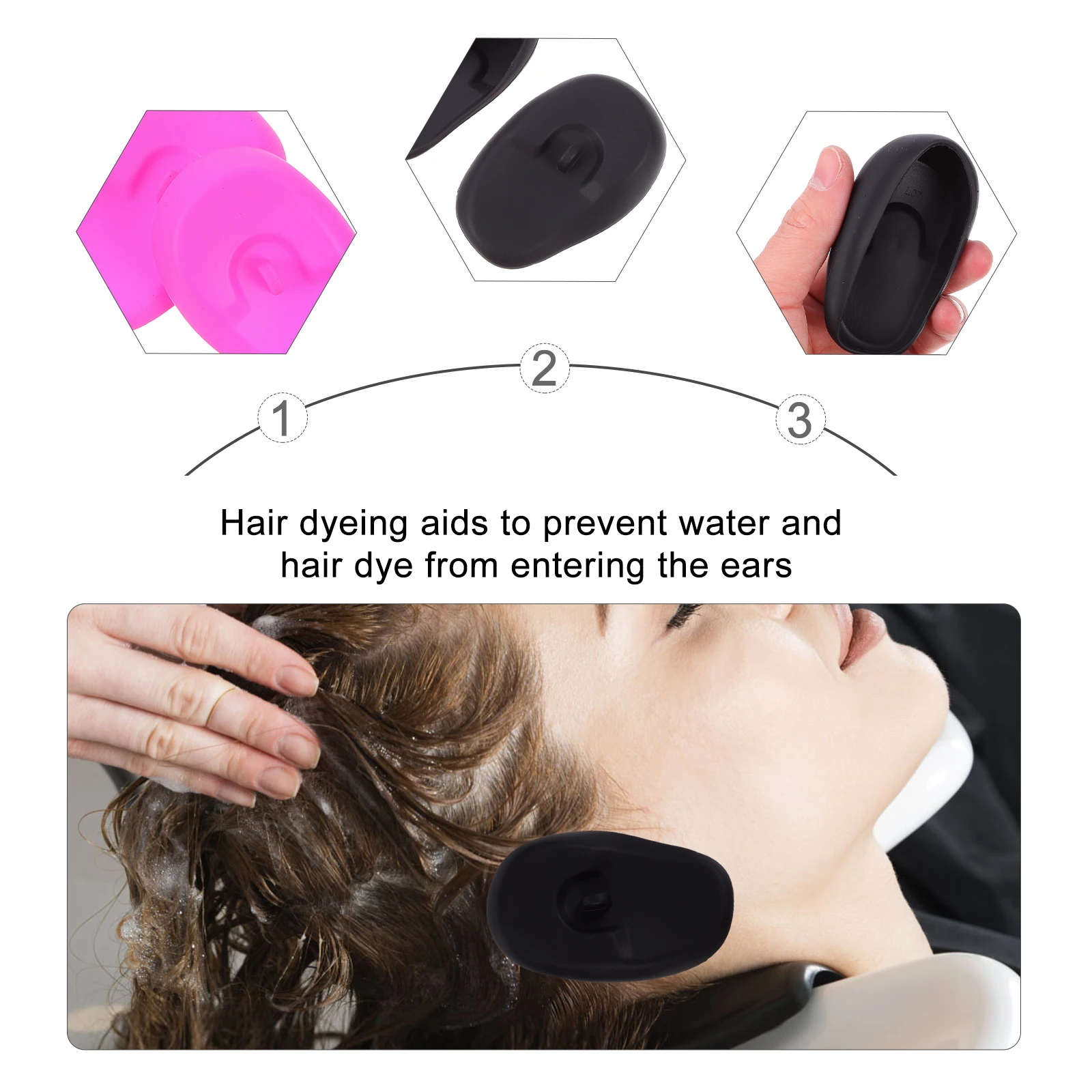 

6pcs Hair Coloring Covers Silica Gel Earmuffs Dyeing Accessories Lightweight Durable Beauty Tools R om
