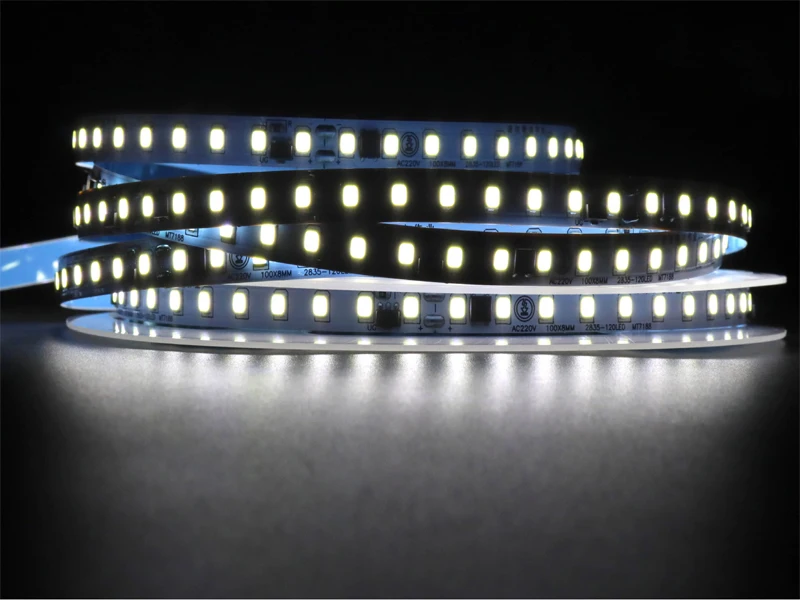 LED Strip 220V Lights 2835 120 240 LED/m 5M Home Lamp 220V LED Strips Light 220 Volt Diode Tape Flexible Dimmable Soft Lamp Bar