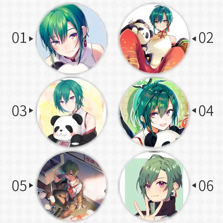 Ryushen Badge Brooch Vtuber Virtual YouTuber anchor Peripherals Pin Cartoon Commemorative Gift For Friend Trinket Character