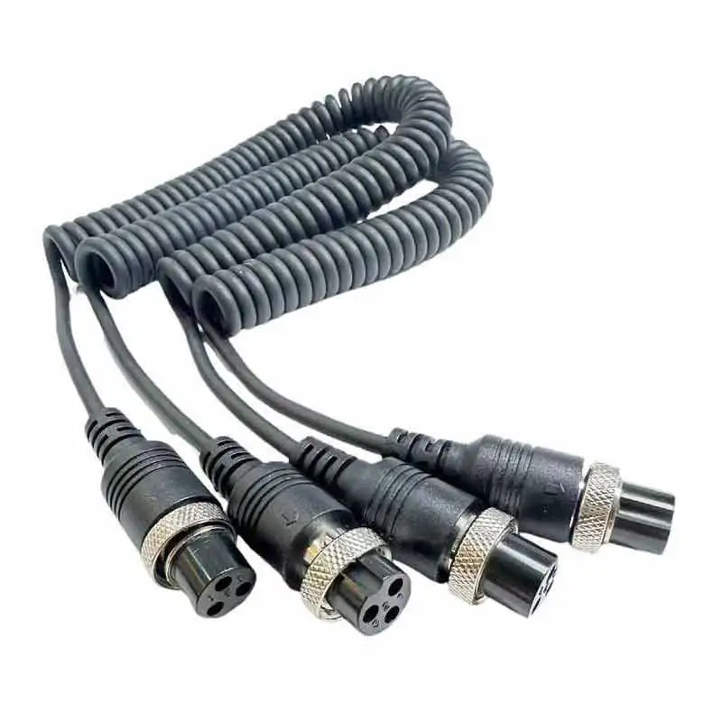 GX16 Spring Dual Female Head Wire Waterproof Injection Molded Connection Cable 3Pin Power Cord 4 5 Pin Extension Line 2.5-5Meter