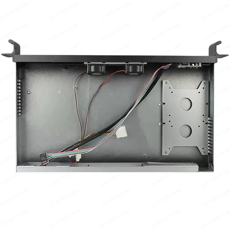 1U Industrial Chassis 250mm Depth, Aluminum Panel with Hidden Vents, Short Rackmount Case for Mini-ITX FLEX PSU-jmz