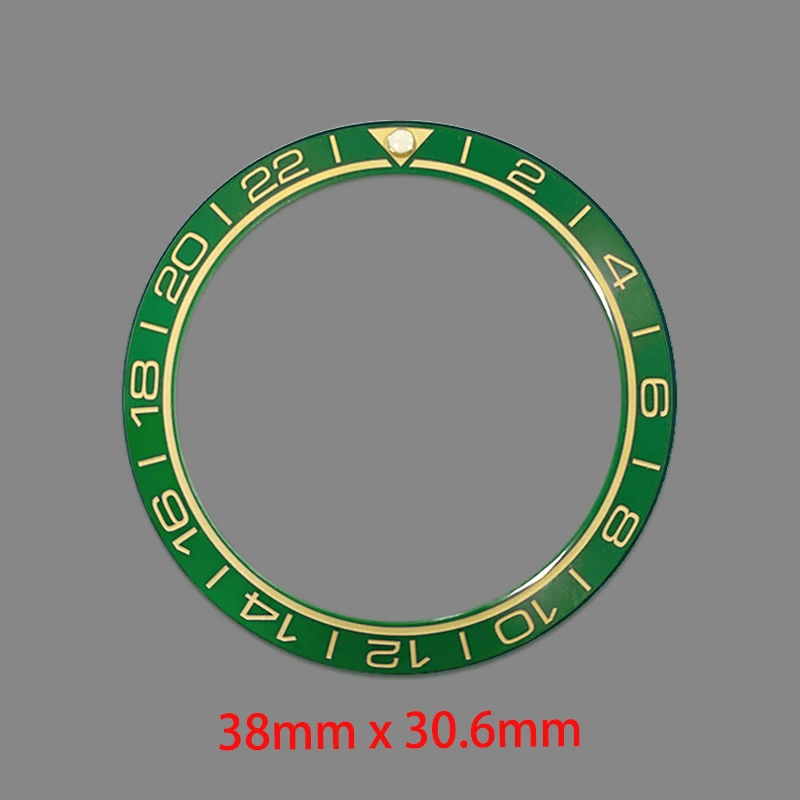 Anillo de inserción de bisel de cerámica inclinable de 38mm × 30,7mm compatible con SKX007 SKX009 SUB GMT caja de reloj NH35 NH36 movimiento reloj de hombre piezas de repuesto