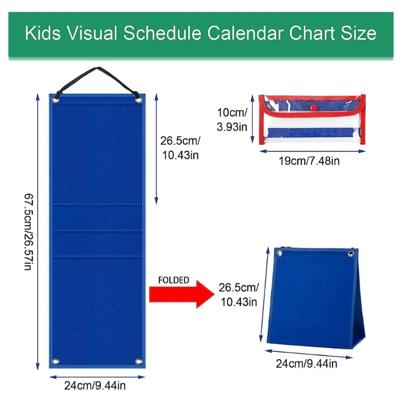 Visuelles Zeitplan-Taschendiagramm für Kinder, tägliches Routine-Taschendiagramm für Kinder-Dropship