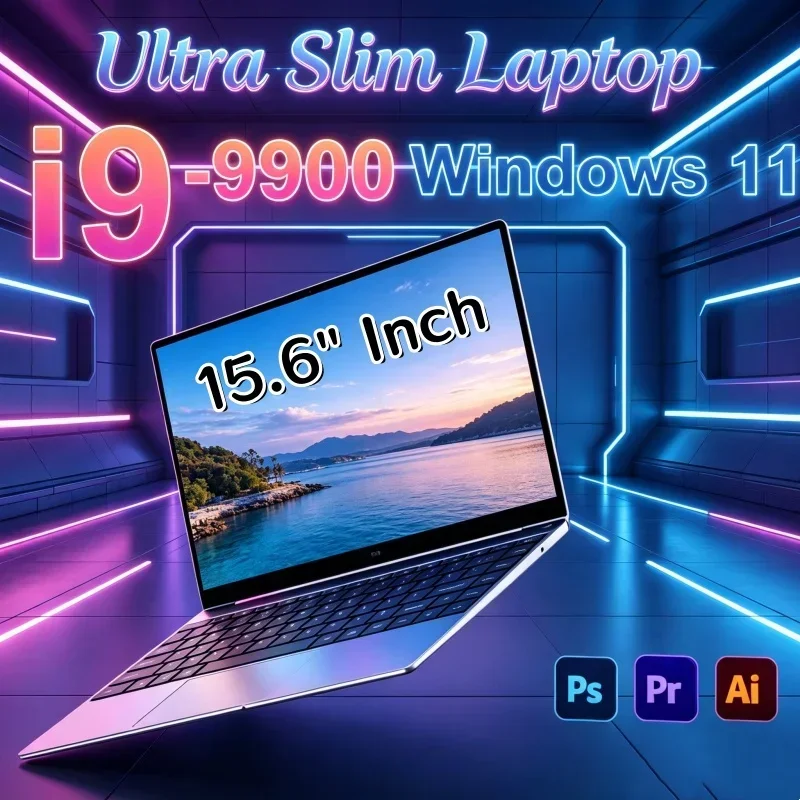 Crystalline 2026 Windows 11 New 15.6 Laptop Intel Core I9 9900 Gaming PC Majestic Ultra Trim Striking Office Training Unit