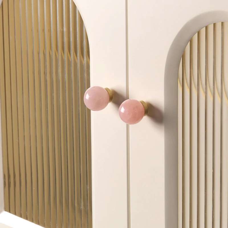 Natural Crystal Furniture Handle Gold Base Kitchen Cabinet Knobs Wardrobe Cupboard Drawer Pull Handles Home Decor