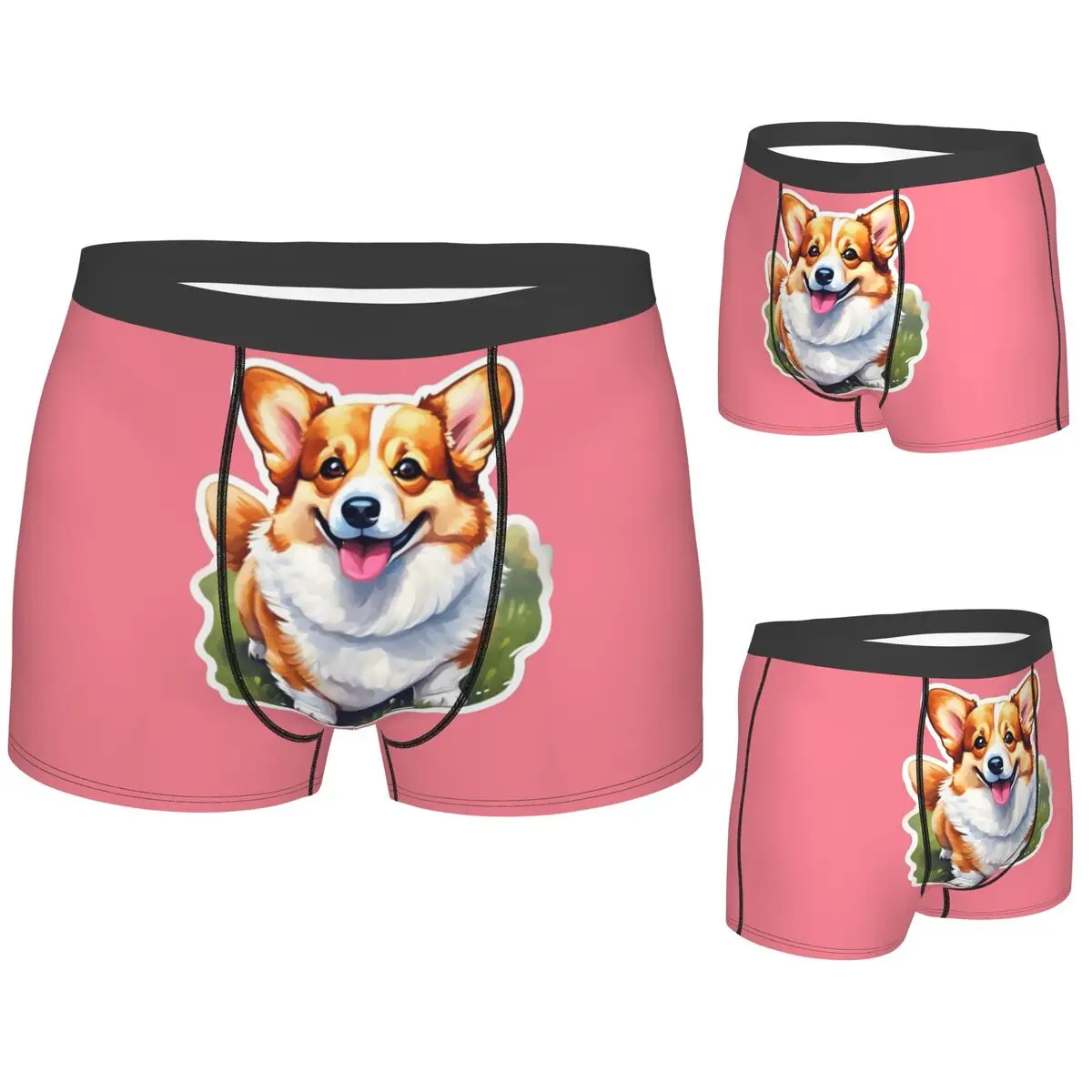 

Boxer Underpants Shorts Corgi Watercolor Panties Men Soft Underwear for Homme Man Boyfriend Gifts