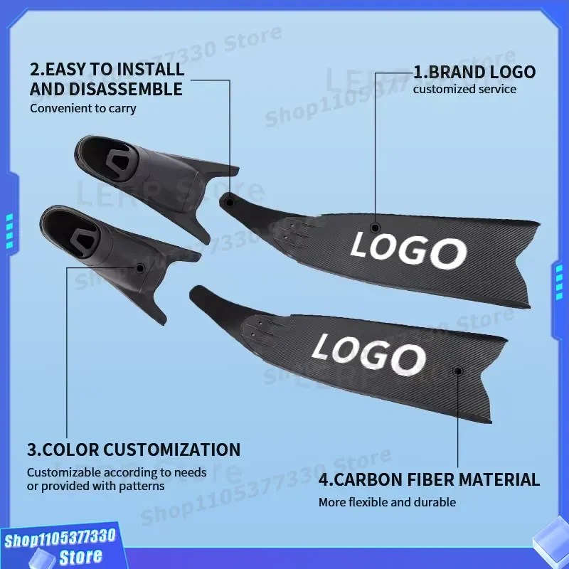 ET F06 Carbon Fiber Swimming Flippers Lightweight Soft Comfortable Free Diving Fins Special Material With Breathing Tube