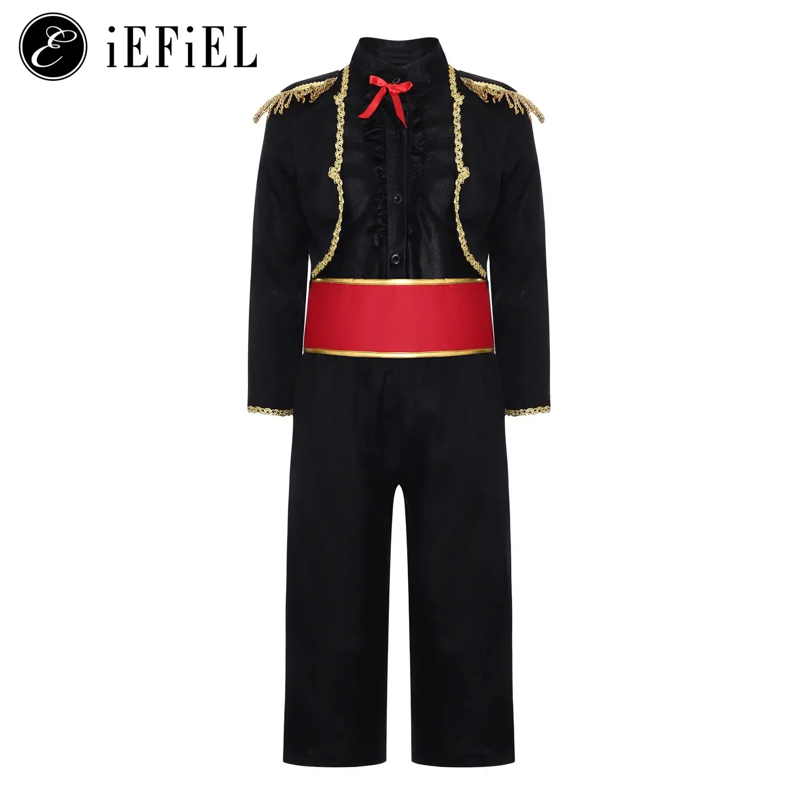 Traje de Cosplay de torero español para Halloween, disfraz de actuación de Flamenco para niños, chaqueta de hombro con borlas de manga larga, conjuntos superiores