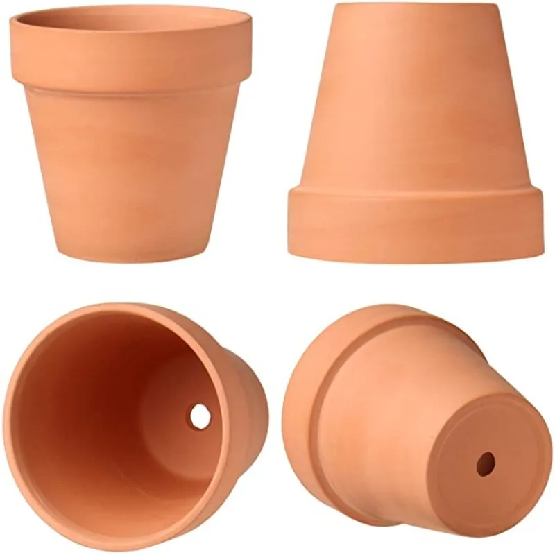 2.5 Inch 10 Pack Terracotta Planter Pots with Drainage Holes, Small Clay Flower Pots for Plants, Succulents, Crafts