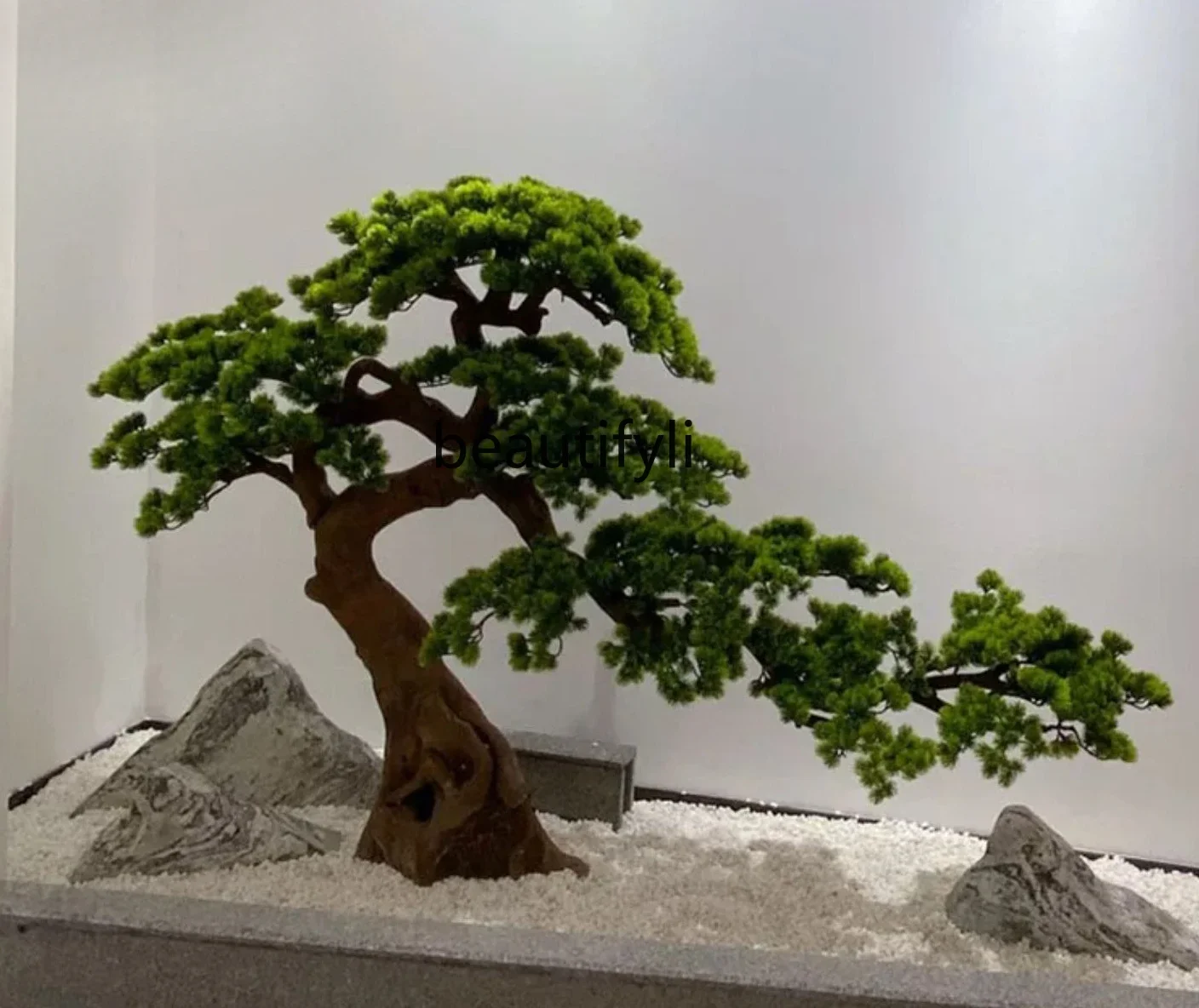 

45Simulated pine tree welcome pine bonsai dry mountain water fake tree staircase indoor green plant decoration