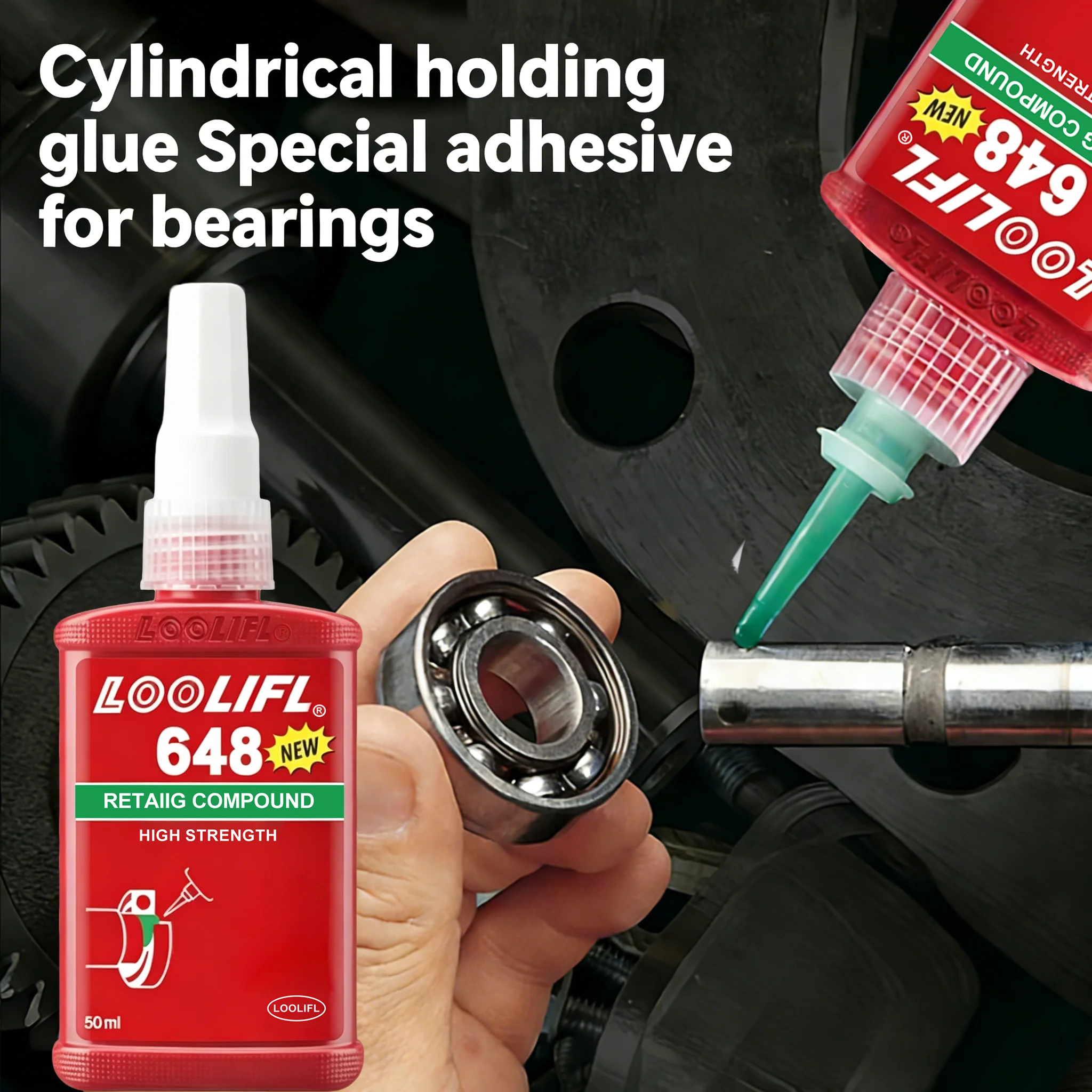 Retaining Compound  High Strength Cylindrical Metal Components Assemblies Locking and Sealing  648 Anaerobic Glue 1.69 Oz/50 ml