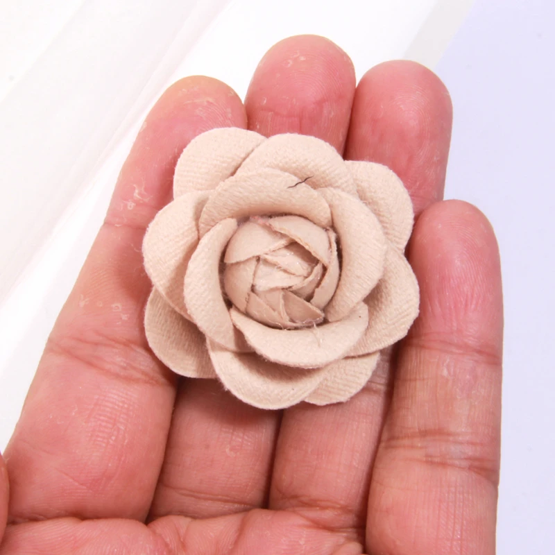 10 szt. 4cm 1.6 "sztuczny tkanina różowa kamelii kwiaty dekoracyjne ślubna dekoracja do rękodzieła z wieńcem do scrapbooking — zdjęcie 6