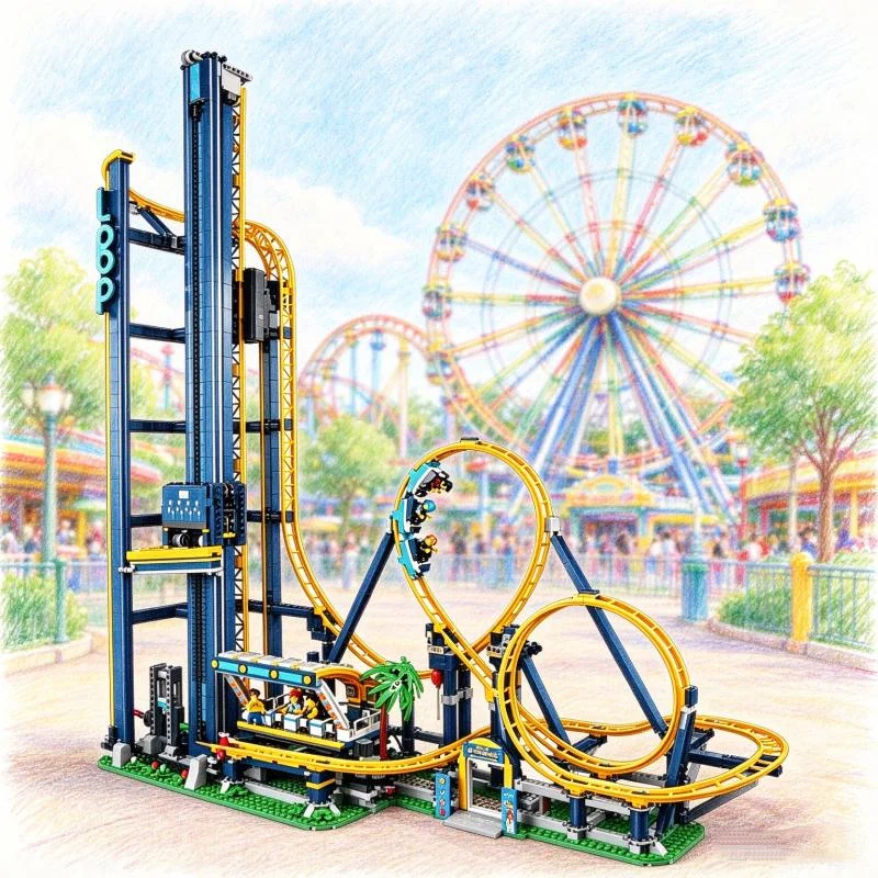 2026 3756pcs Creative Splicing Toy Loop Coaster Puzzle Model Home Decor Building Block Brick Suitable For Birthday Festival Gift
