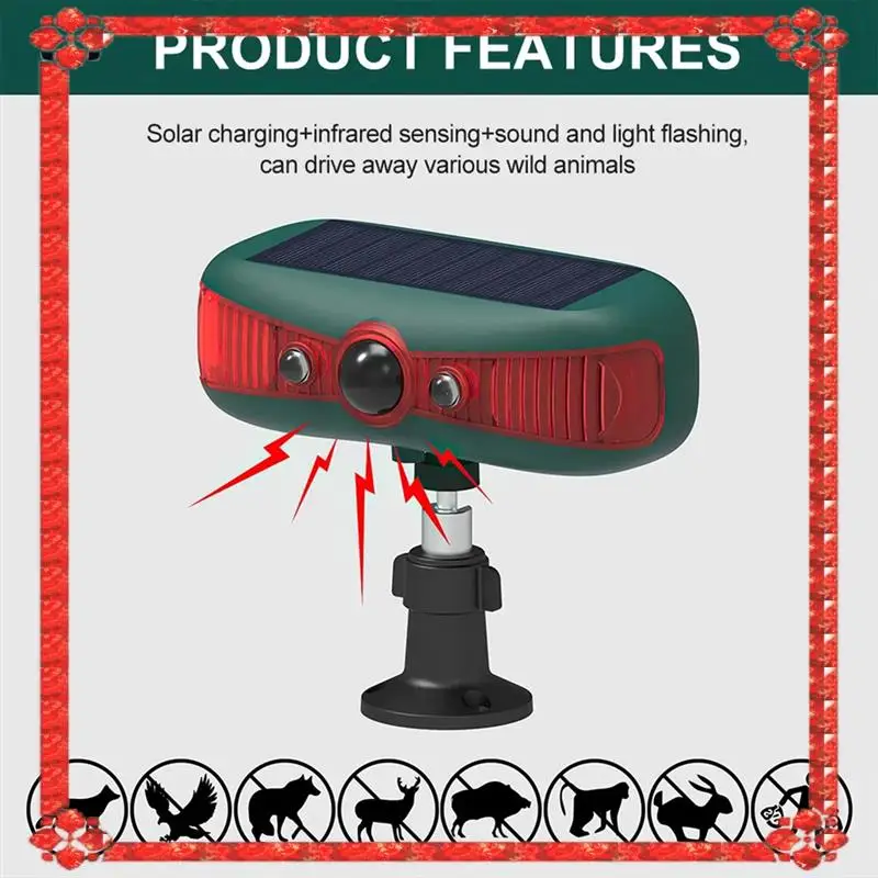จัดส่งตลอด 24 ชั่วโมง Solar Motion Sensor Alarm Solar Sensitive PIR Motion Sensor Barking 129Db เสียงคําเตือน