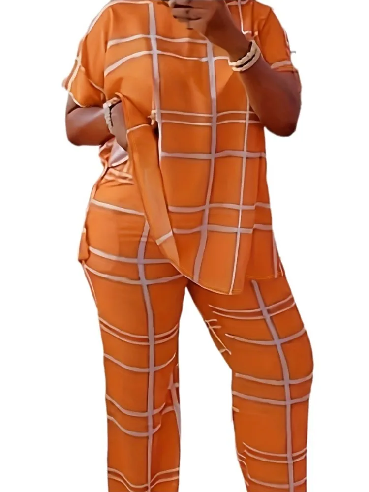 Conjuntos de 2 piezas para mujer, conjuntos a juego con estampado a rayas, Top, pantalones, trajes, ropa 2024