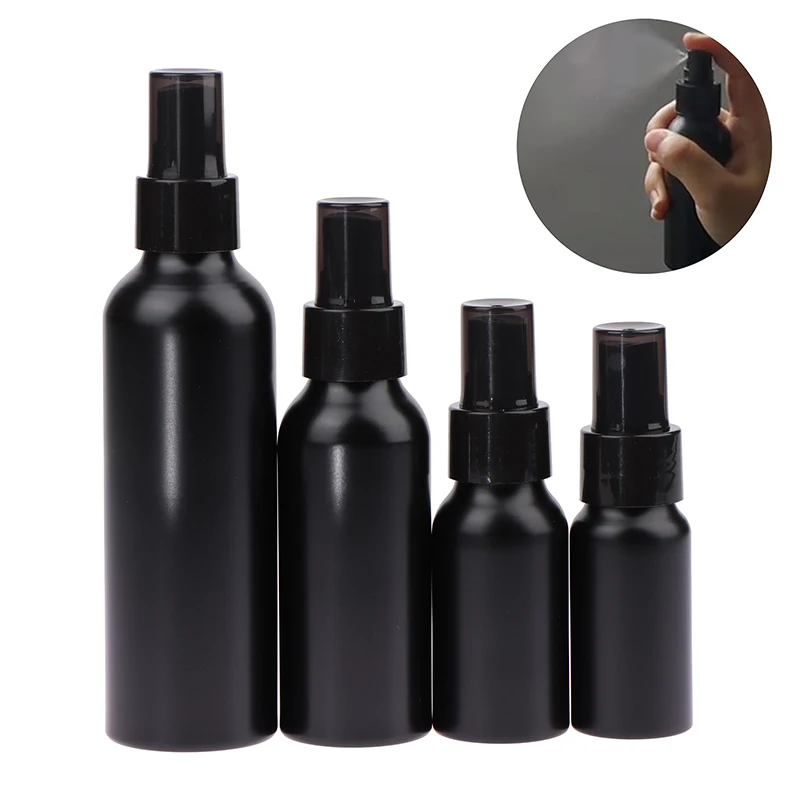 30ml 50ml 150ml ml tragbare Reise schwarz Aluminium leere Flasche Parfüm Sprüh flasche Kosmetik verpackungs behälter