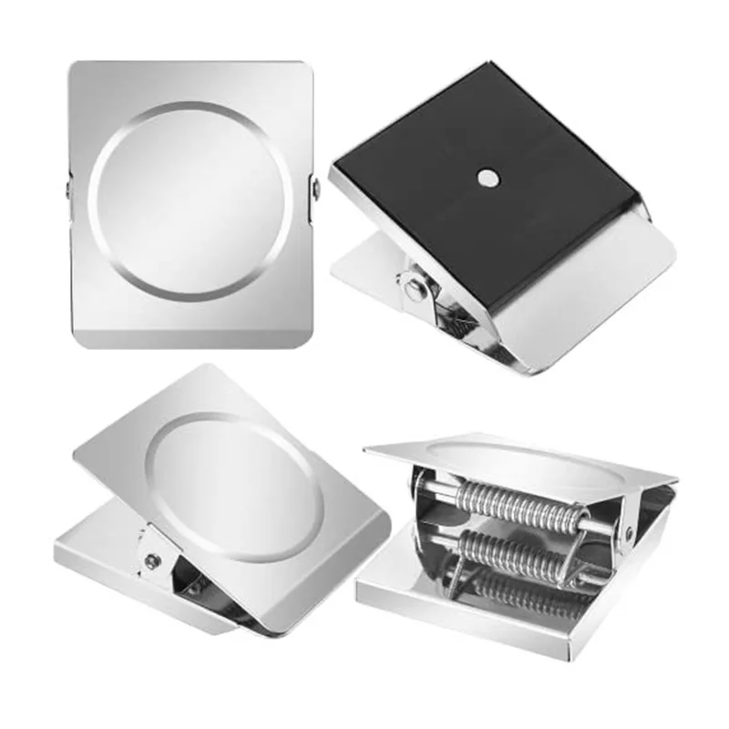 Clips magnétiques pour réfrigérateur de différentes tailles, Clip magnétique robuste pour tableau blanc, couleur argent, pince magnétique en métal pour papier et bureau