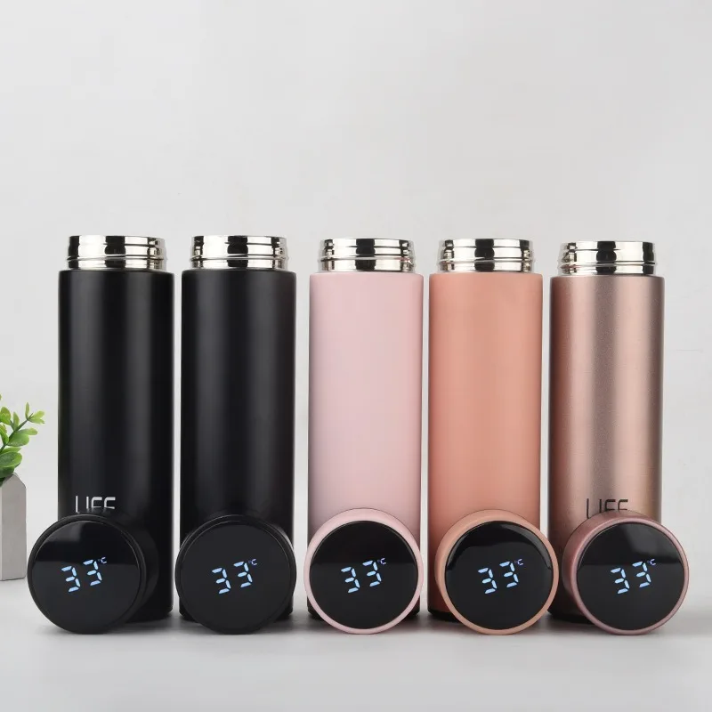 

Double Wall Insulated Stainless Steel Smart Time Marker Vacuum Flask & Thermoses with lids Led Temperature Display