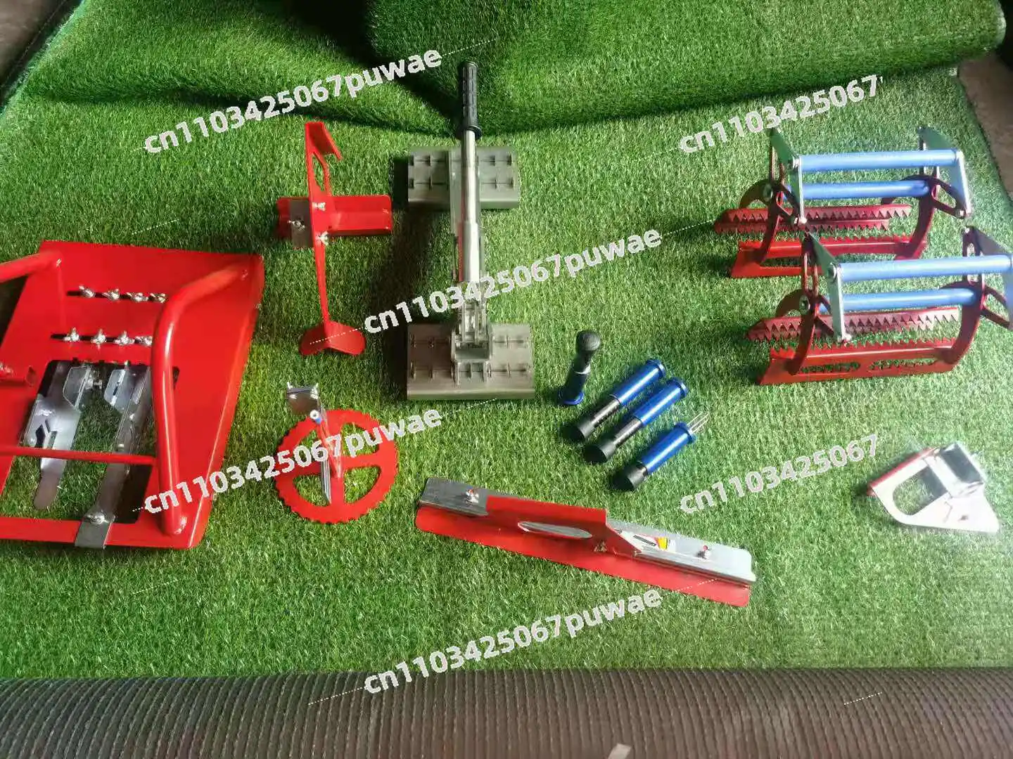 School Playground Artificial Turf Construction Tools Linear Cutter Compactor Tensioner Measuring Instrument Plastic Track
