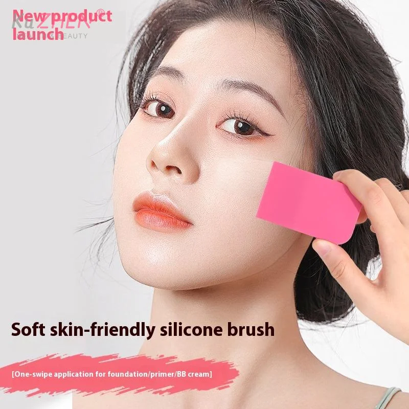 Herramienta cosmética profesional DIY, brochas de maquillaje para mascarilla facial sin fragancia reutilizables de silicona para base, corrector y polvo, 1 ud.