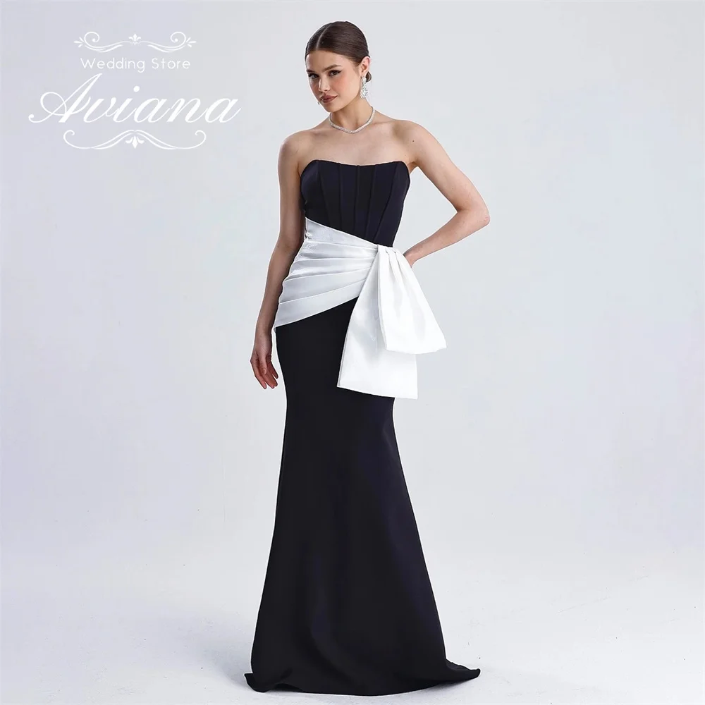 

Aviana Customized Strapless Bridal Gown Bow Embellishment Mermaid Silhouette Floor Length Elegant Formal Evening Dress Party