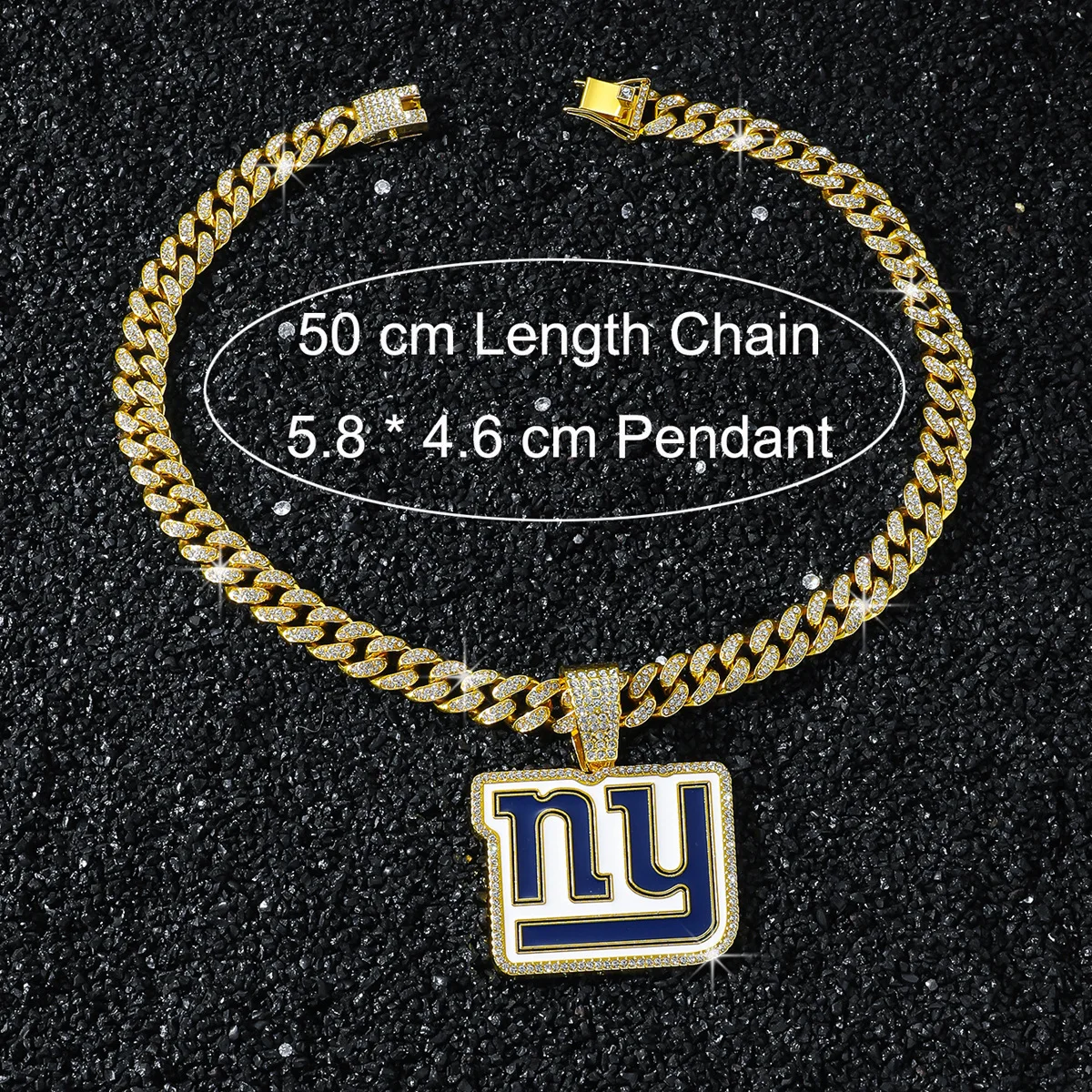 Fashion NFL Men's Full Diamond Chain Hip-Hop Personalized Football Team LOGO Pendant Necklace #5