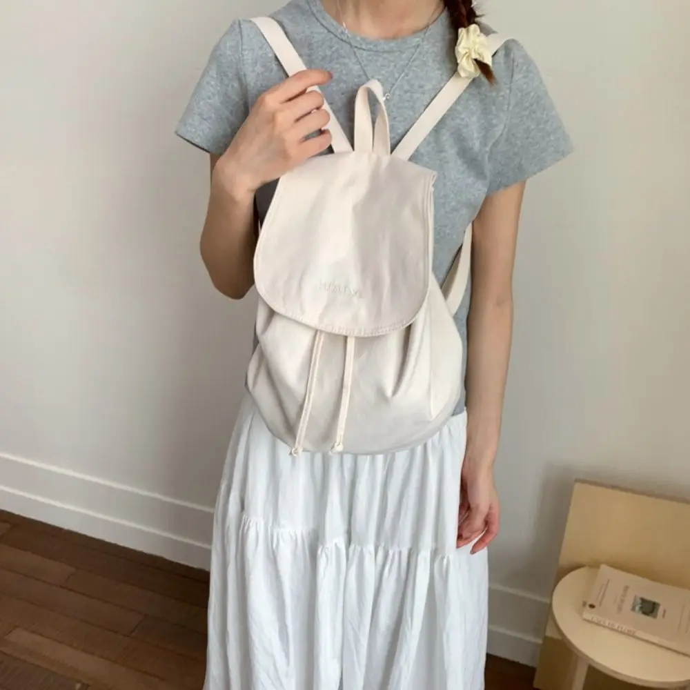 

Fashion Simple Nylon Backpacks Solid Color College Nylon Shoulder Bags Lightweight Large Capacity Student Schoolbag Teenagers