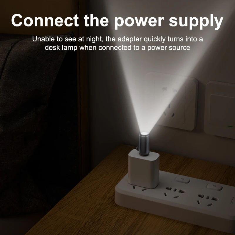 Portable Type-C Mini Flashlight Phone Keychain USB-C Electric Torch Nightlight Table Lamp For Riding Sports Outdoor Camping