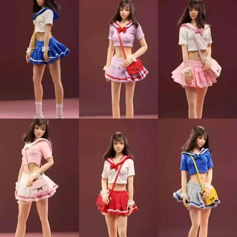 JO22X-23 1/6 Scale JO23X-10 JO23X-12 Student JK Uniform Bow Shirt Denim Skirt Pleated Skirt Clothes Model for 12