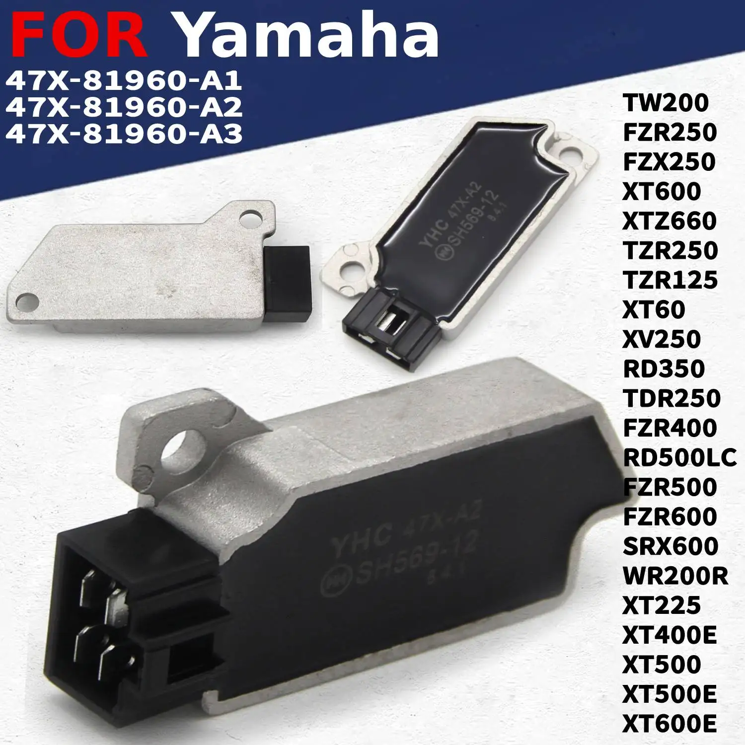 

Motorcycle Voltage Regulator Rectifier For Yamaha XT225 XT400E XT500 XT500E XT600E SEROW 47X-81960-A1 47X-81960-A2 47X-81960-A3